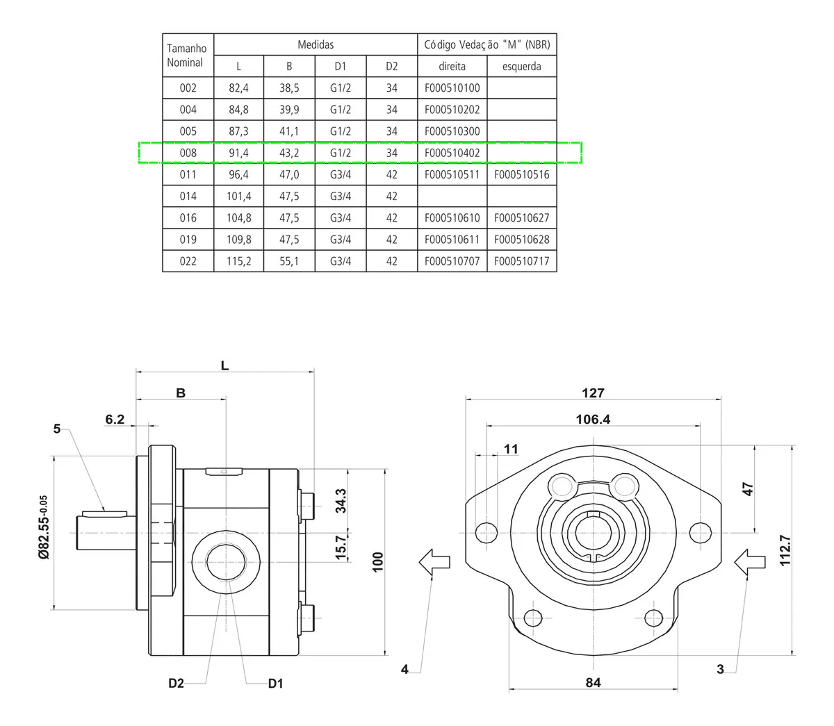 BOSCH REXROTH - BOMBA HIDR ENGR AZPF-11-008RARXXMB-S0356 - Imagem 3