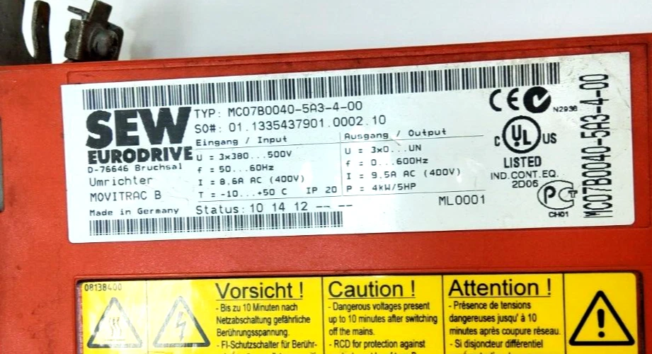 SEW - CONVERSOR FREQ MC07B0040-5A3-4-00 - Imagem 2