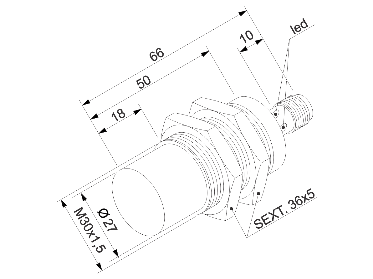 SENSE - SENSOR INDUTIVO PSL24-30GI50-E2-V1-EX - Imagem 2