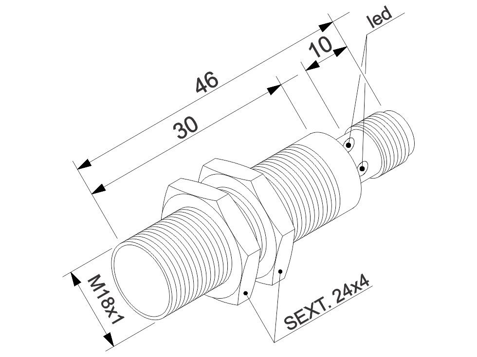 SENSE - SENSOR INDUTIVO PSL8-18GI30-E2-V1-EX - Imagem 2